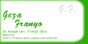 geza franyo business card