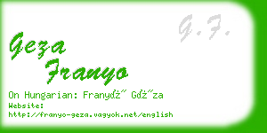 geza franyo business card